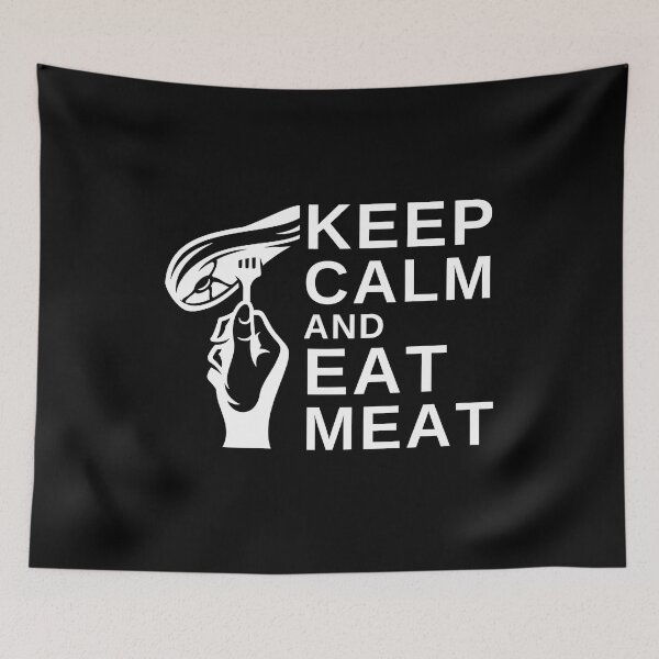 Item preview, Keep Calm and Eat Meat - Funny BBQ designed and sold by MacAndMoose.