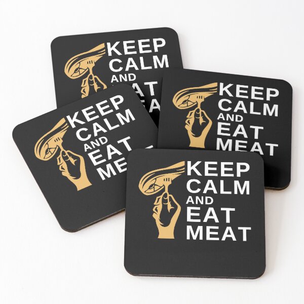 Item preview, Keep Calm and Eat Meat - Funny BBQ designed and sold by MacAndMoose.