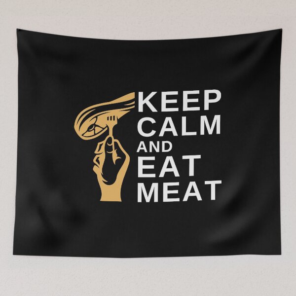 Item preview, Keep Calm and Eat Meat - Funny BBQ designed and sold by MacAndMoose.