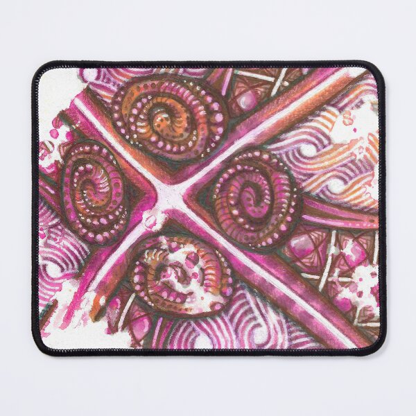 Abstract Tangled Art in Purple and Orange Mouse Pad