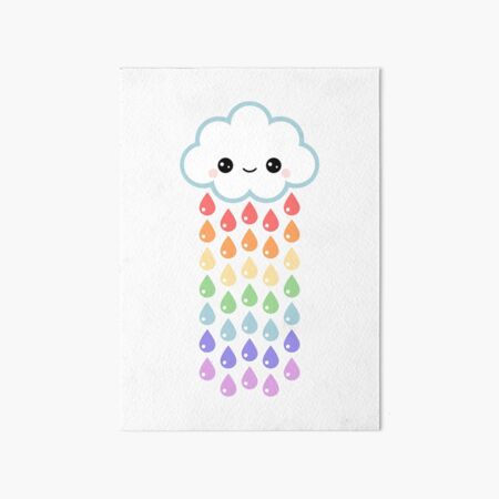 Cute Rain Cloud Art Board Print