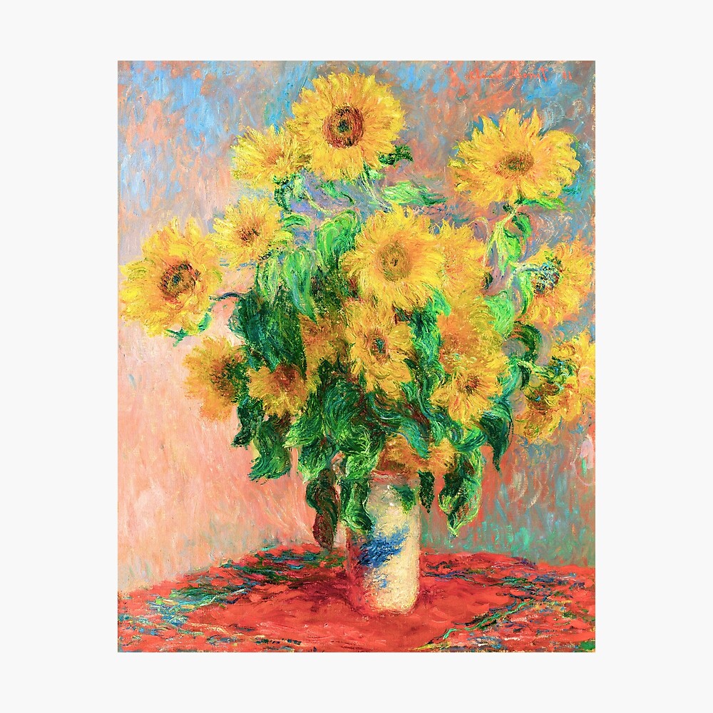 Bouquet of Sunflowers Painting by Claude Monet,impressionism 