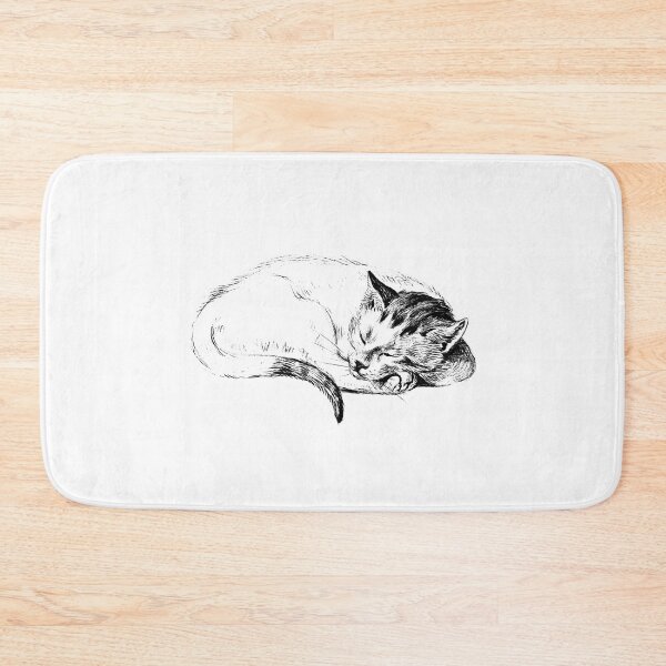 Item preview, Adorable Sleeping Cat: Edited Sketch of a Cat (1812) By Jean Bernard designed and sold by TeachUrb.