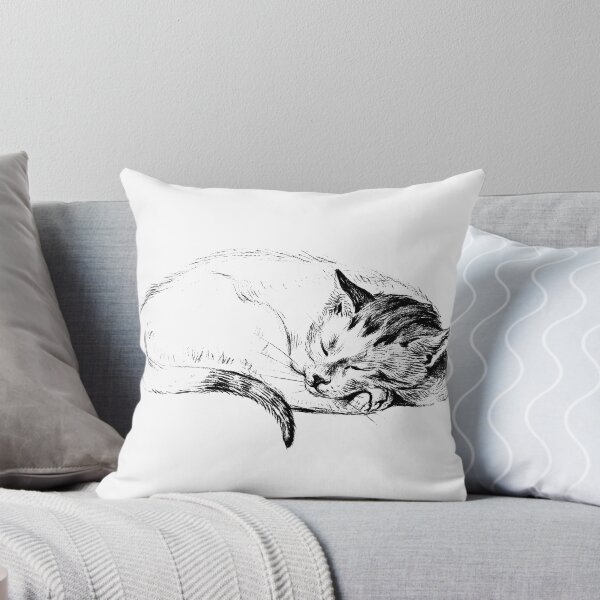 Item preview, Adorable Sleeping Cat: Edited Sketch of a Cat (1812) By Jean Bernard designed and sold by TeachUrb.