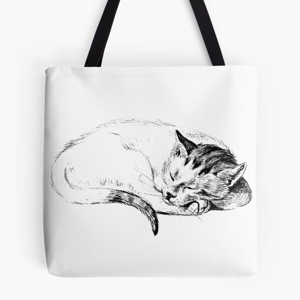 Item preview, Adorable Sleeping Cat: Edited Sketch of a Cat (1812) By Jean Bernard designed and sold by TeachUrb.