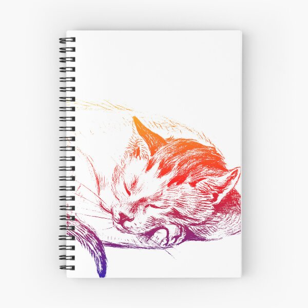 Item preview, Adorable Sleeping Cat: Edited  Bright Colored Version of Sketch of a Cat (1812) By Jean Bernard designed and sold by TeachUrb.