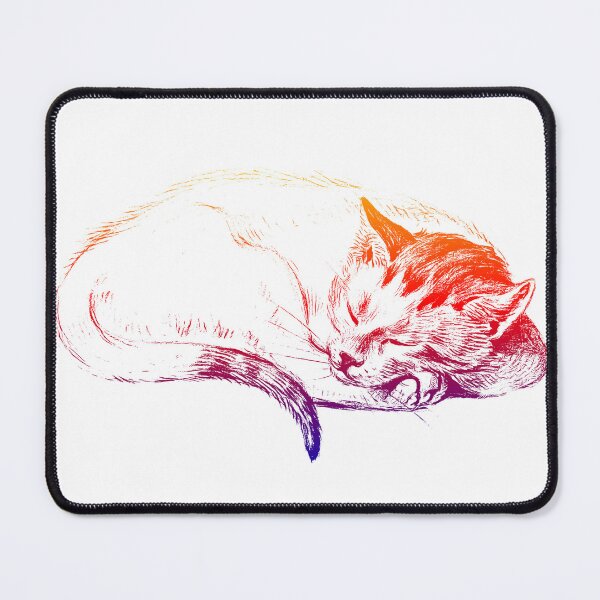 Item preview, Adorable Sleeping Cat: Edited  Bright Colored Version of Sketch of a Cat (1812) By Jean Bernard designed and sold by TeachUrb.
