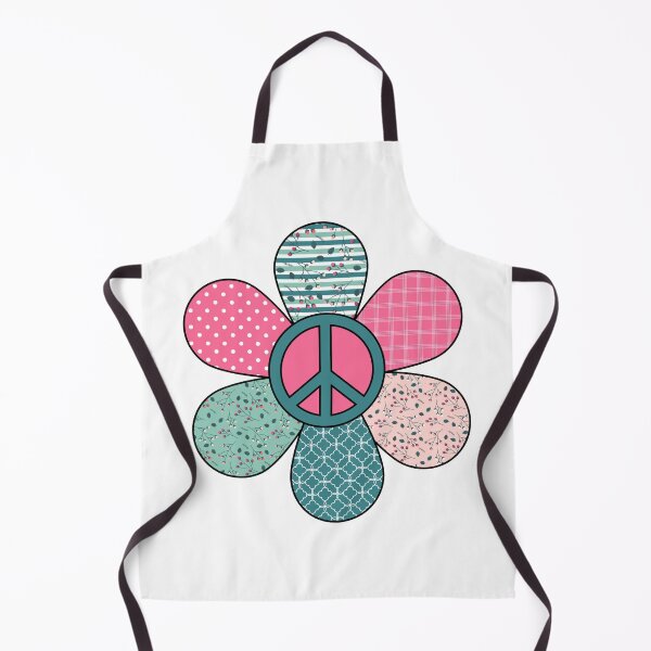 Item preview, Cool, hippy, groovy pink, peach, teal flower with peace sign; flower power, peace out designed and sold by Becky Hunter.