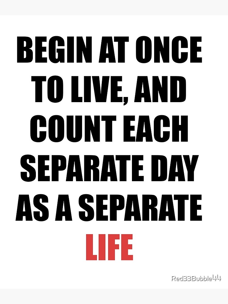 "A Separate Life =Stoic quotes on life Black Typography" Poster for