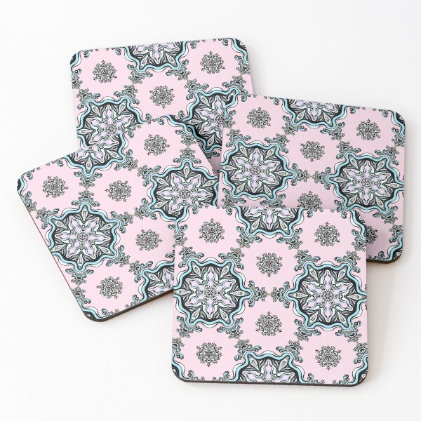 Item preview, Pink  and blue mandala pattern designed and sold by MandalaFlowerArt.