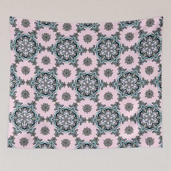 Item preview, Pink  and blue mandala pattern designed and sold by MandalaFlowerArt.