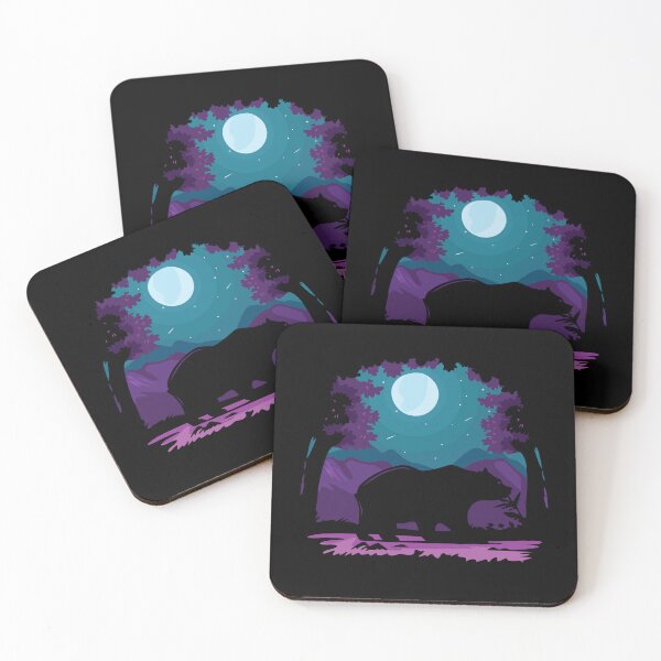 Item preview, Bear Full Moon Starry Night Forest Walking designed and sold by BakaOutfit.