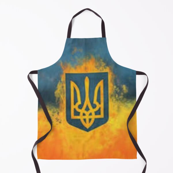 Item preview, Burning coat of arms of Ukraine on the background of colors of the Ukrainian ensign designed and sold by filon19931.
