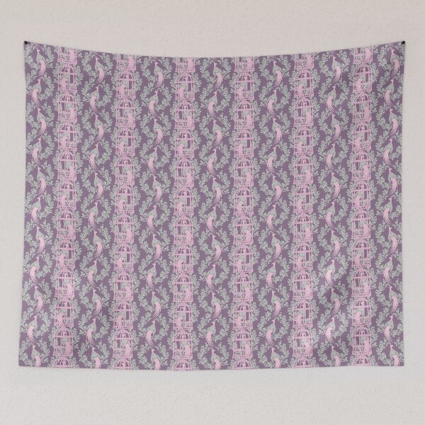 Item preview, Bird in cage wall paper style pattern designed and sold by aliztisoczki.