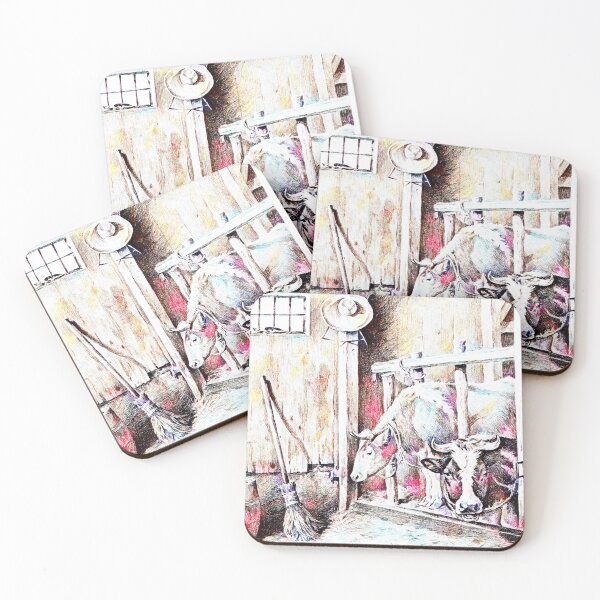 Item preview, Two Cows By Jean Bernard Colorfully Edited designed and sold by TeachUrb.