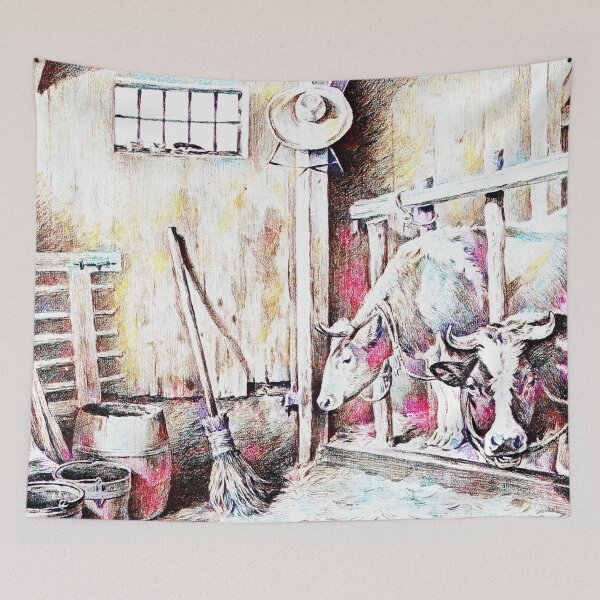 Item preview, Two Cows By Jean Bernard Colorfully Edited designed and sold by TeachUrb.
