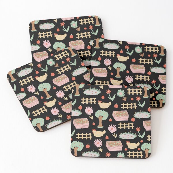 Item preview, Cottage Farm Life Black background designed and sold by Lozzie Eliza Designs.