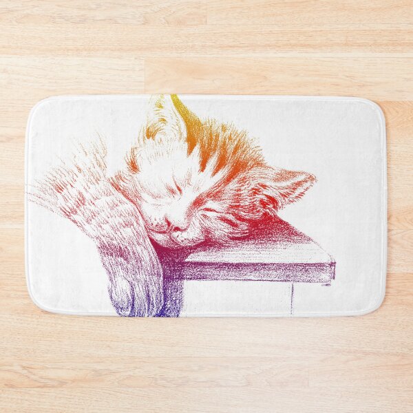 Item preview, Jean Bernard's Sketch Of A Sleeping Cat Edited Colorfully  designed and sold by TeachUrb.