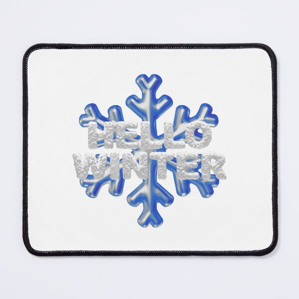 Item preview, “Hello Winter” Snowbank & Snowflake - Blue with Accenting Grey designed and sold by PawsitiveMum.