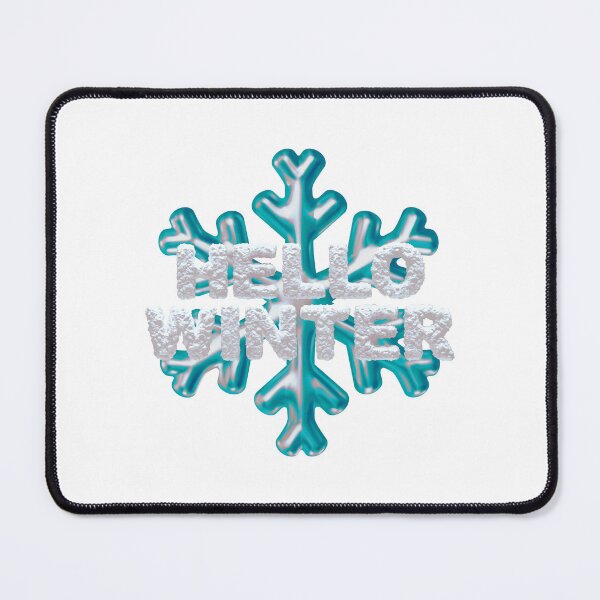 Item preview, “Hello Winter” Snowbank & Snowflake - Aqua on Dark Turquoise designed and sold by PawsitiveMum.