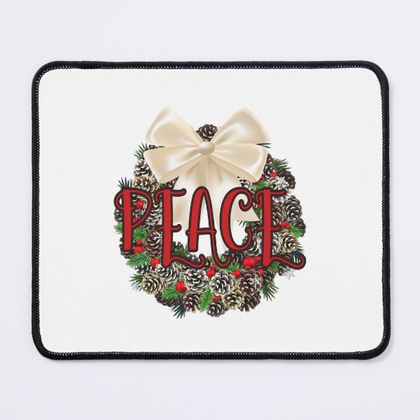Item preview, PEACE (Red) Traditional Pine Cone Wreath designed and sold by PawsitiveMum.