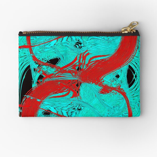 Abstract design in Red and Blue by Adelaide Artist Avril Thomas Zipper Pouch