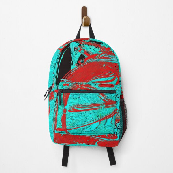 Abstract design in Red and Blue by Adelaide Artist Avril Thomas Backpack
