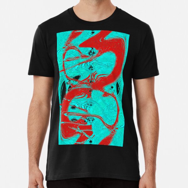 Abstract design in Red and Blue by Adelaide Artist Avril Thomas Premium T-Shirt