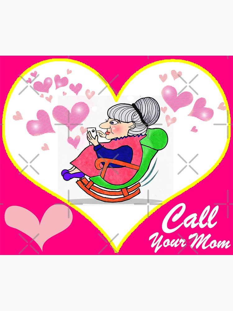 “Call your mom” Sticker by shirleycutecard | Redbubble