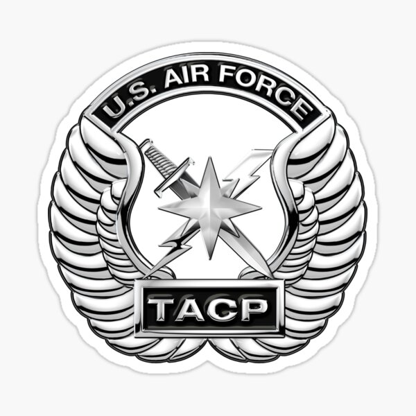Tactical Air Control Party - TACP Beret Flash With Crest over Blue Velvet Sticker
