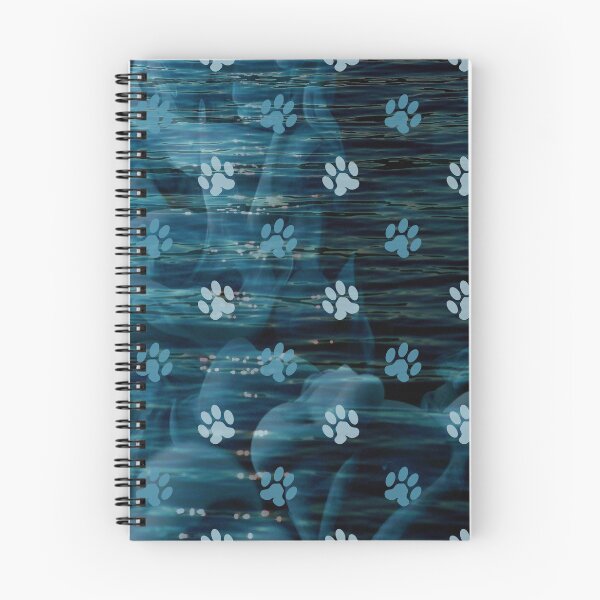 Item preview, dark blue ocean dog and cat pw print pattern designed and sold by Beeroclock.