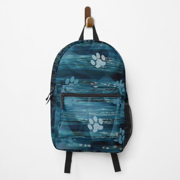 Item preview, dark blue ocean dog and cat pw print pattern designed and sold by Beeroclock.