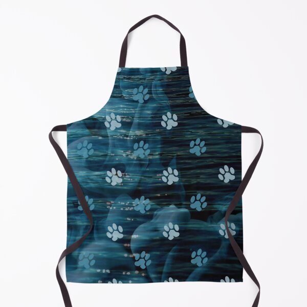 Item preview, dark blue ocean dog and cat pw print pattern designed and sold by Beeroclock.