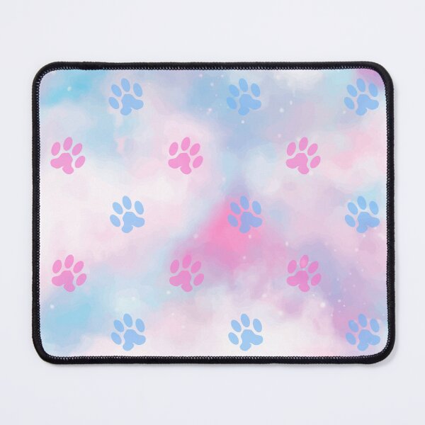 Item preview, pastel pink and blue cloud dog and cat print pattern designed and sold by Beeroclock.
