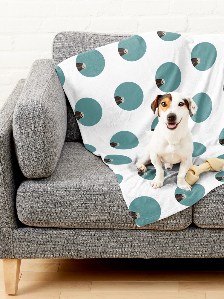 Alternate view of Cute Sea Otter on Teal Solid. Minimalist. Coastal. Adorable. Pet Blanket