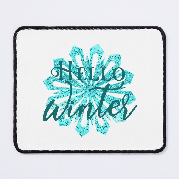 Item preview, “Hello Winter” Sparkly Snowflake - Aqua designed and sold by PawsitiveMum.