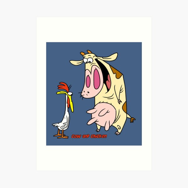 Cow And Chicken Art Prints Redbubble - chicken hangouts roblox