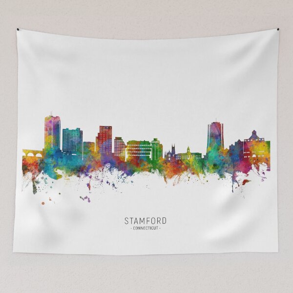 Item preview, Stamford Connecticut Skyline designed and sold by ArtPrints.
