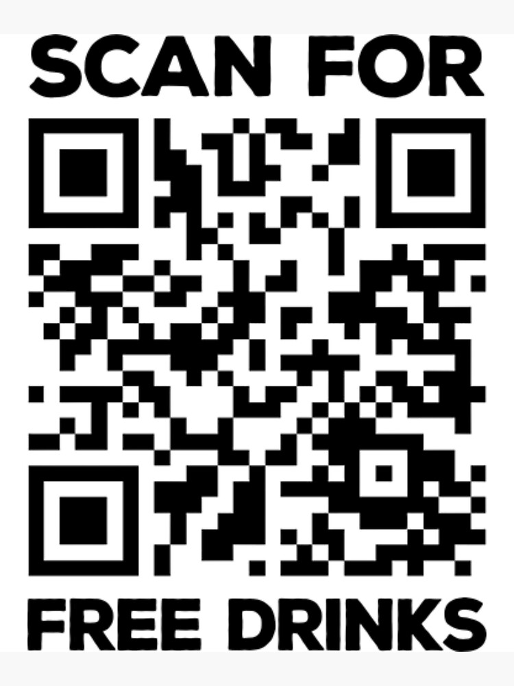 Rick Roll QR Code - Scan For Free Drinks - Rick Astley - Magnet