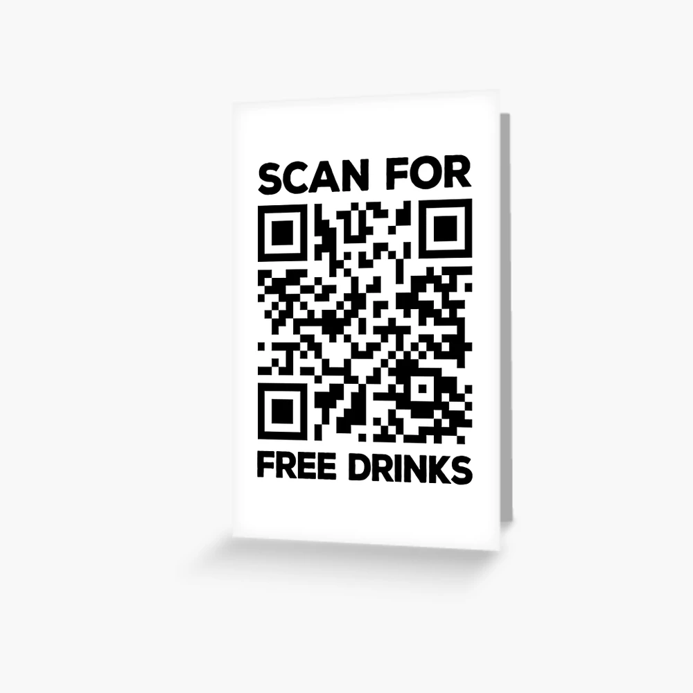 Rick Roll QR code disguised as bitcoin QR code | Greeting Card