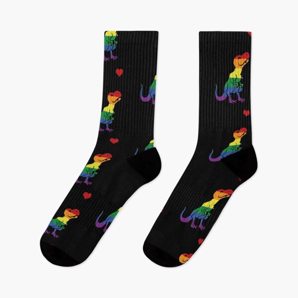 Item preview, T-Rex dinosaur in rainbow flag for pride month LGBTQ designed and sold by Theparticular.