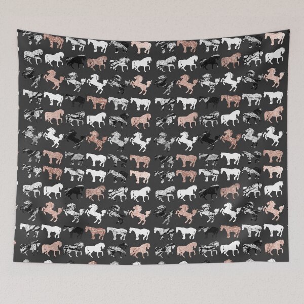 Item preview, Rose Gold and Black and White Marble Modern Horses designed and sold by Blkstrawberry.