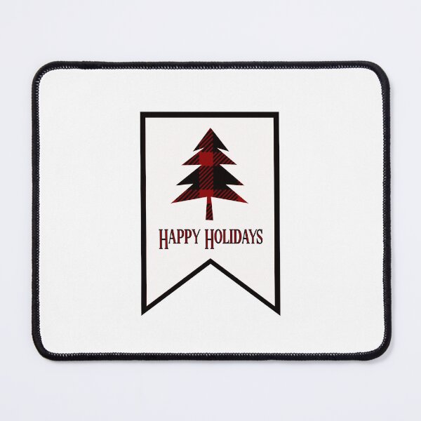 Item preview, Red Plaid “Happy Holidays” Banner Flag - Red Background designed and sold by PawsitiveMum.
