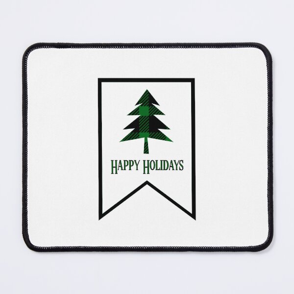 Item preview, Green Plaid “Happy Holidays” Banner Flag designed and sold by PawsitiveMum.