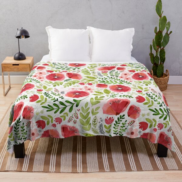 Item preview, Red poppy chintz designed and sold by adenaJ.