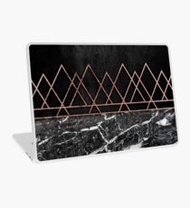 Elegant Rose Gold Triangles & Black & White Marble Laptop Skin