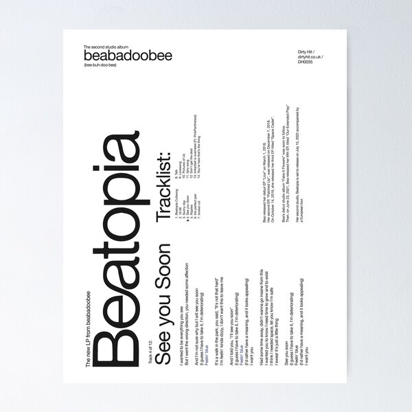 Beabadoobee Beatopia Poster Poster