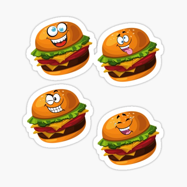 Hamburger Face Stickers for Sale