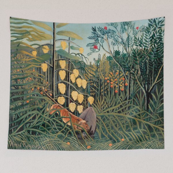 Item preview, Henri Rousseau's famous painting In a Tropical Forest Struggle between Tiger and Bull 1908 designed and sold by fivo.