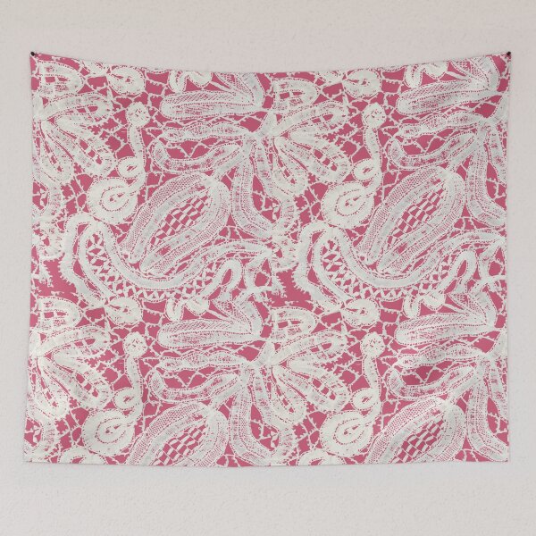 Item preview, Vintage Abstract White Lace on Girly Pink designed and sold by Blkstrawberry.